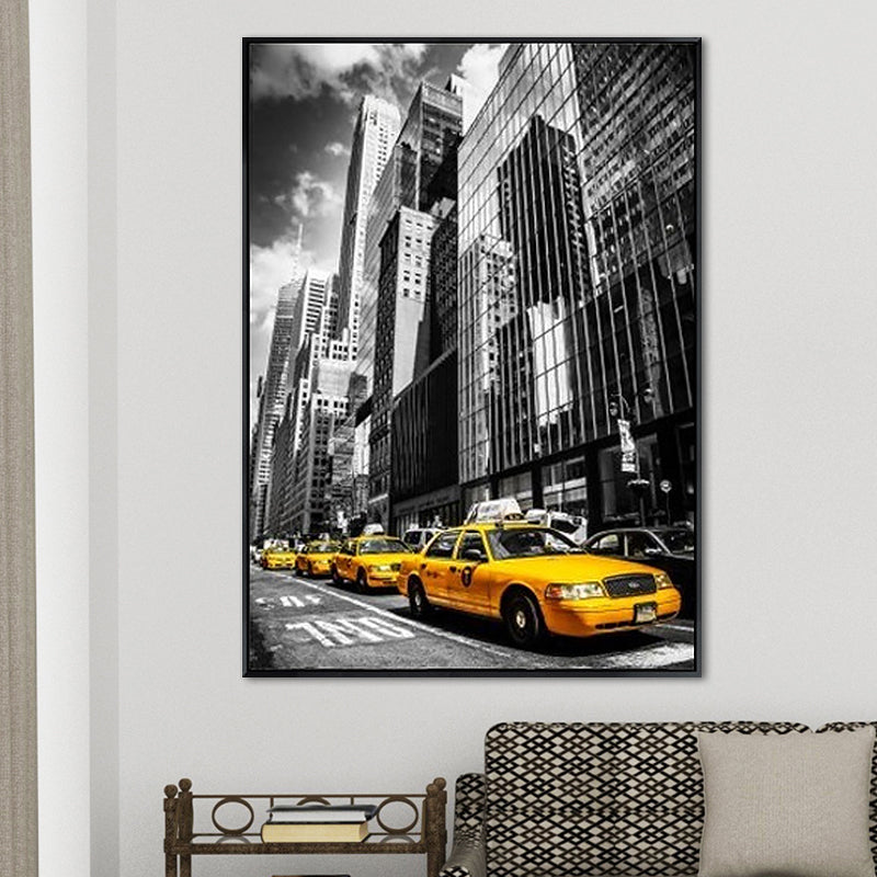 Grey City Traffic Canvas Print Decorative Wall Art Decor for Living Room, Multiple Sizes