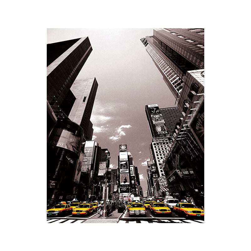 City Street View Skyscrapers Art Print Modernism Canvas Wall Decoration in Black