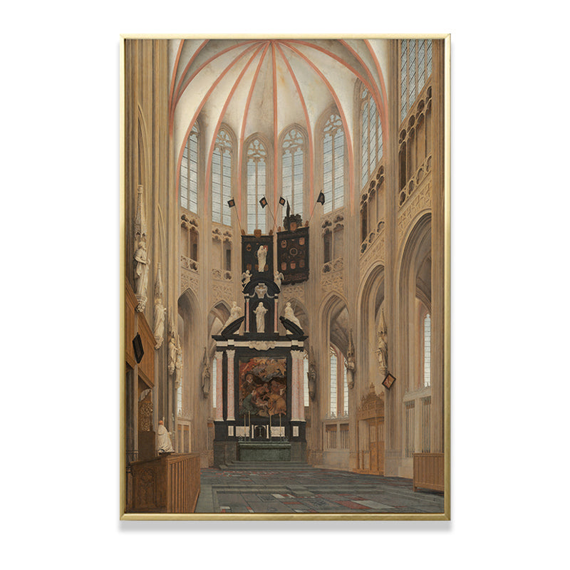 Cathedral Inside View Art Print Global Inspired Textured Living Room Wall Decoration