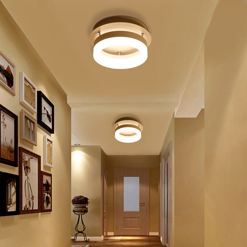 Acrylic Round/Square Ceiling Semi Flush Mount Light Modern LED Lighting Fixture in Warm/White Light for Corridor