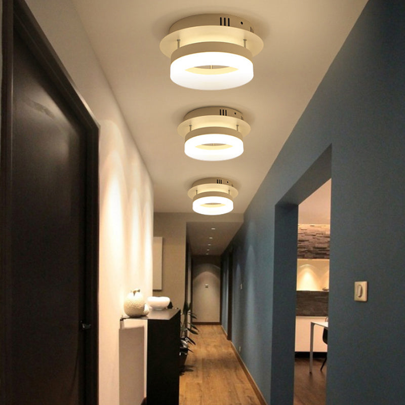 Acryl ronde/vierkant plafond semi -spoeling mount licht modern LED -verlichtingsarmatuur in warm/wit licht voor gang