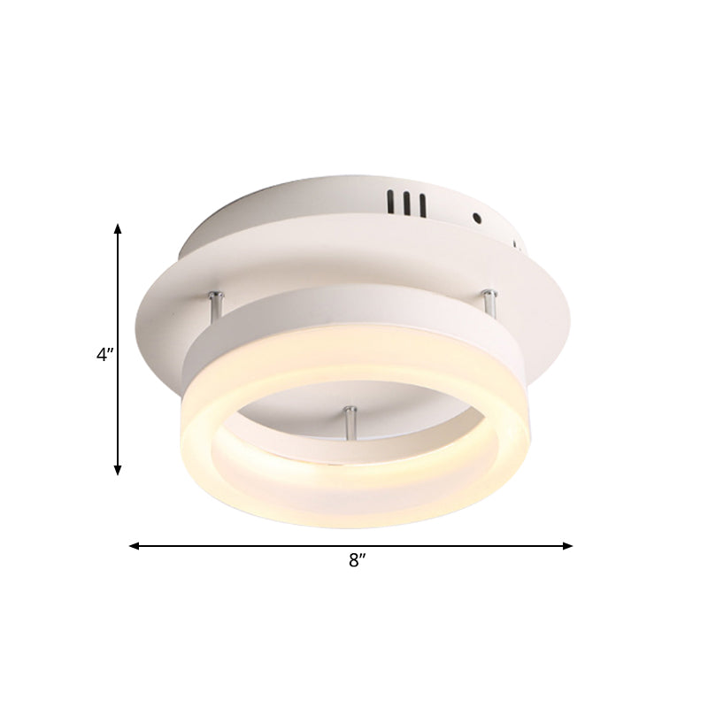 Acrylic Round/Square Ceiling Semi Flush Mount Light Modern LED Lighting Fixture in Warm/White Light for Corridor