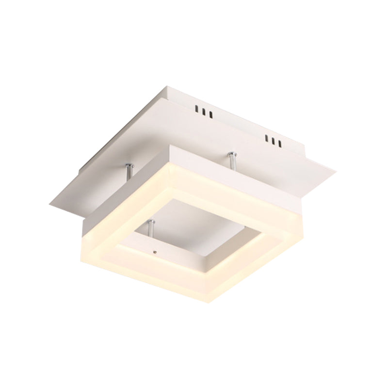 Acrylic Round/Square Ceiling Semi Flush Mount Light Modern LED Lighting Fixture in Warm/White Light for Corridor