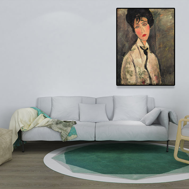 Textured Modigliani Woman Portrait Art Print Canvas Vintage Painting for Girls Room