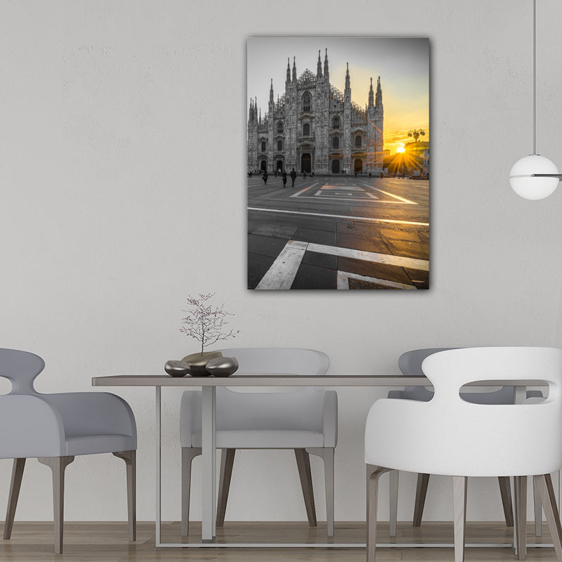 Architecture Sunset View Art Print Global Inspired Enchanting Landmark Canvas in Pastel Color