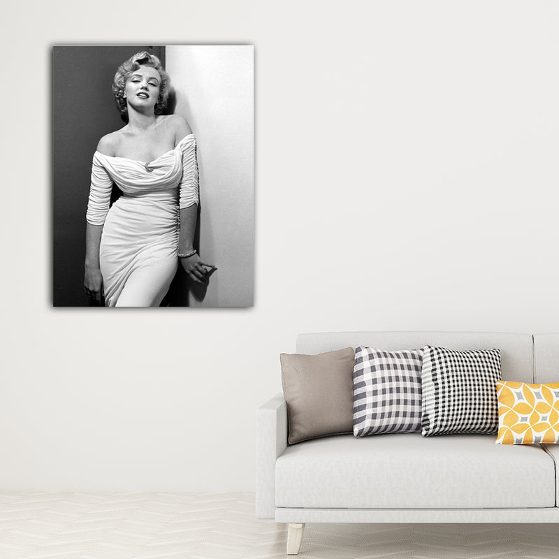 Marilyn Monroe Wall Art Light-Color Canvas Print Wall Decor for Boys Bedroom, Textured