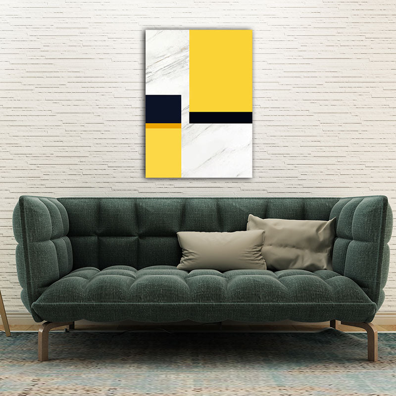 Canvas Yellow Wall Decor Modern Style Geometric Painting, Multiple Sizes Options