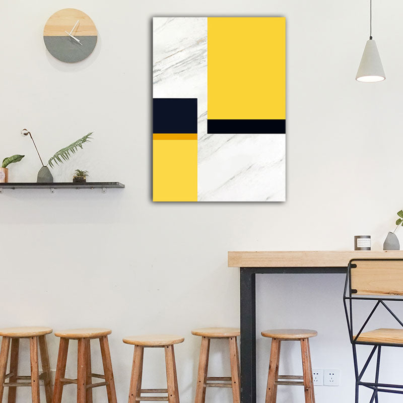 Canvas Yellow Wall Decor Modern Style Geometric Painting, Multiple Sizes Options