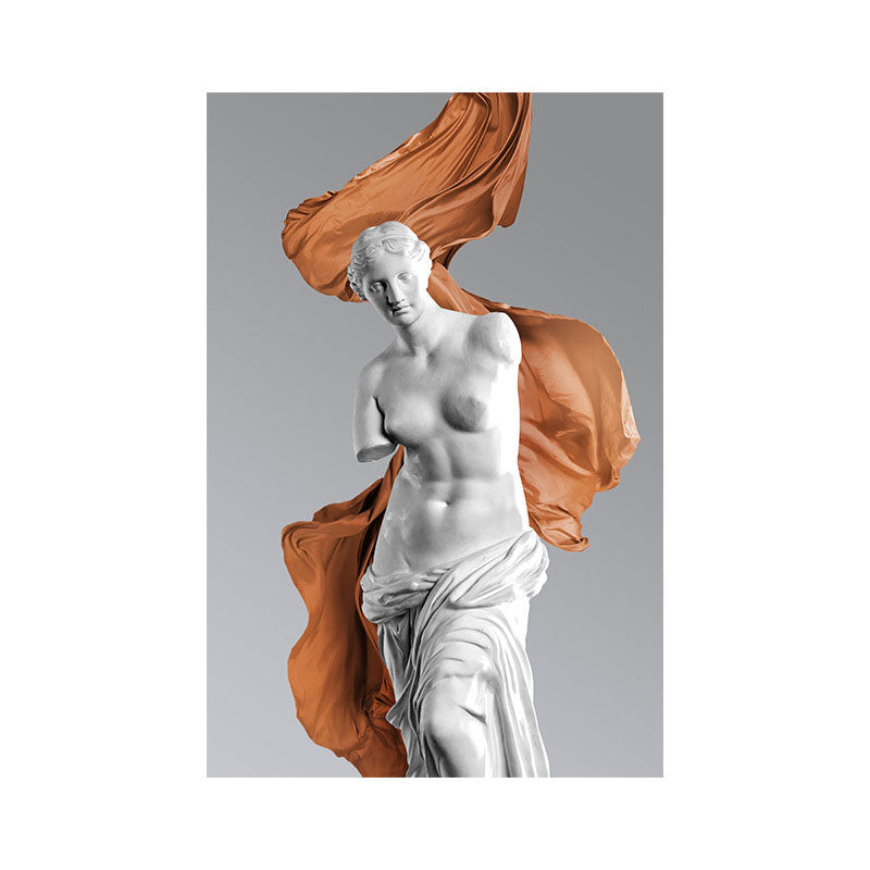 White Statue Canvas Wall Art Venus De Milo Modern Textured Wall Decor for Dorm Room