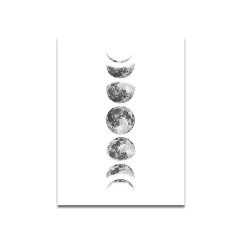 Textured Moon Phrase Art Print Canvas Minimalism Wall Decoration for House Interior