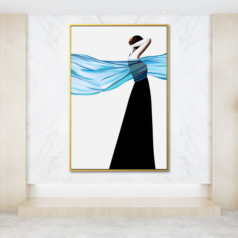 Textured Woman Dancer Art Print Canvas Modernism Wall Decoration for Living Room