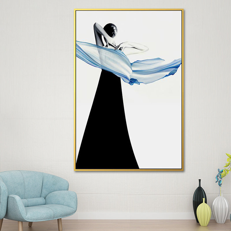 Textured Woman Dancer Art Print Canvas Modernism Wall Decoration for Living Room