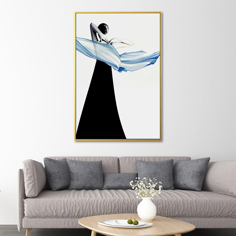 Textured Woman Dancer Art Print Canvas Modernism Wall Decoration for Living Room