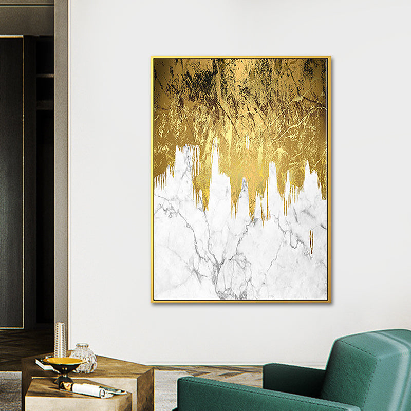 Abstract Canvas Art Glam Enchanting Marble and Foil Effect Wall Decor in Bright Color