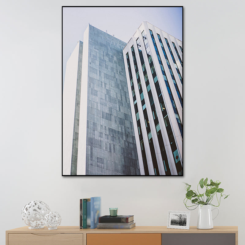 Modernism Skyscraper Exterior View Canvas Light-Color Architecture Wall Art Decor