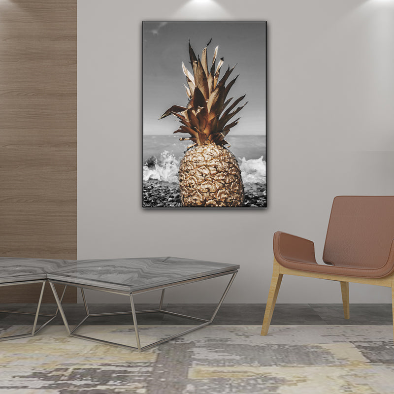 Still Life Pineapple Wall Decor Nordic Canvas Wall Art Print in Brown and Grey for Bedroom