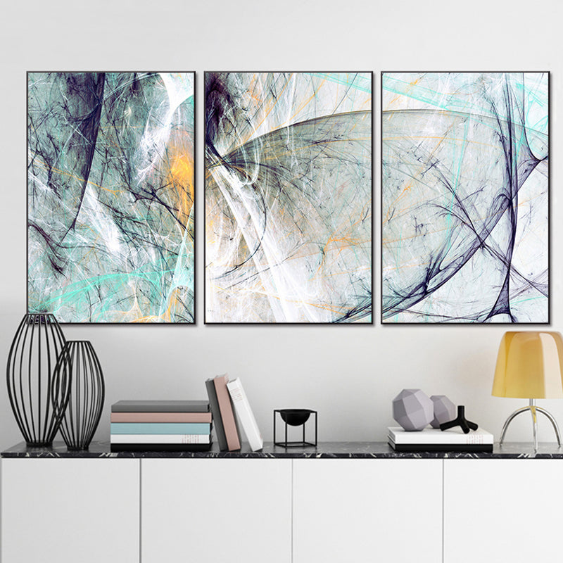 Green Abstract Wall Decor Textured Modern Bedroom Painting, Multiple Sizes Available