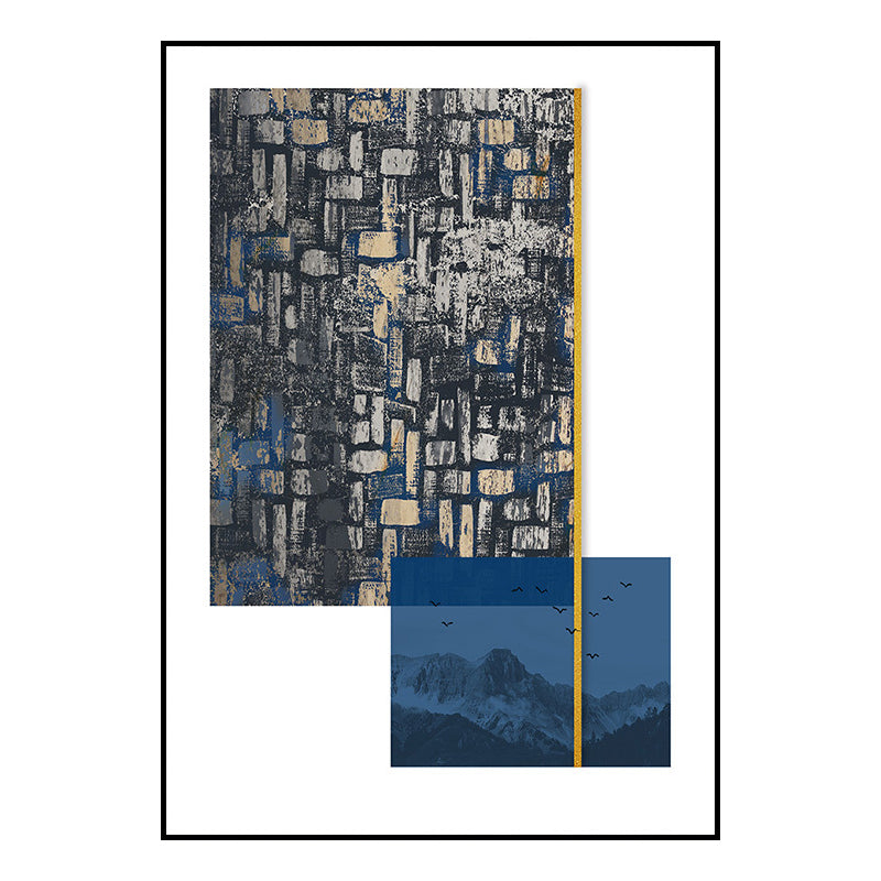 Abstract Wall Art Contemporary Textured Wrapped Canvas in Dark Color for Room