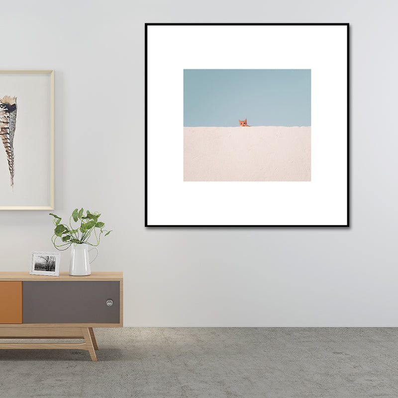 Canvas Textured Wall Decor Scandinavian Illustration Scenery Art Print in Soft Color