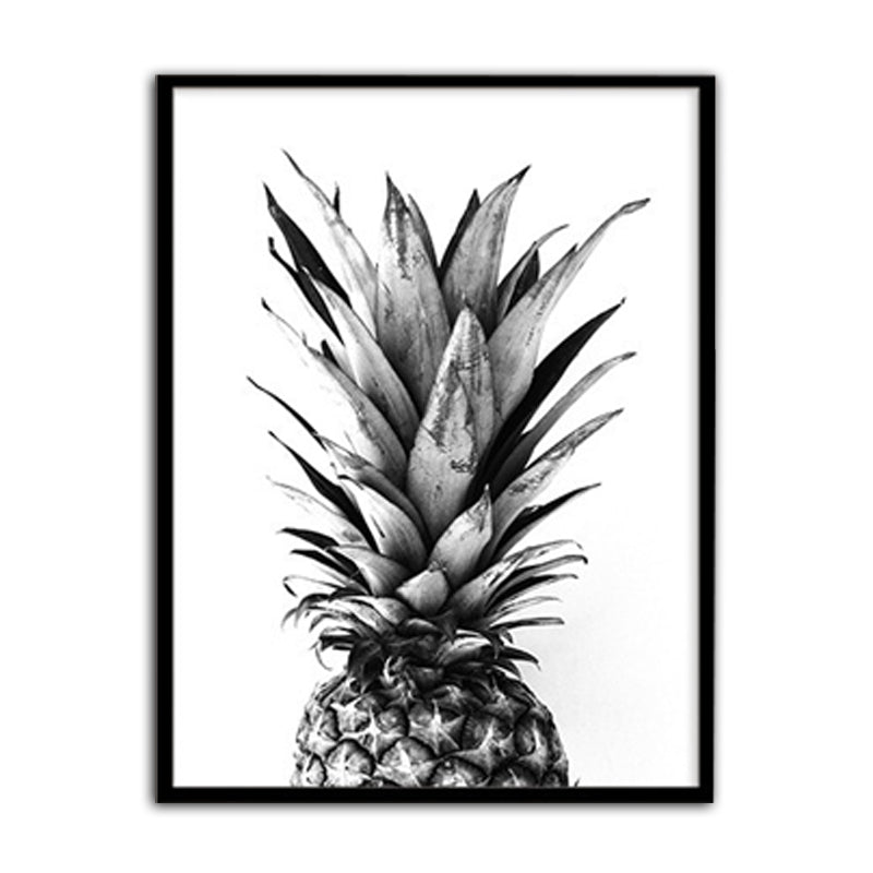 Grey Photo Printed Pineapple Canvas Textured Nordic House Interior Wall Art Decor