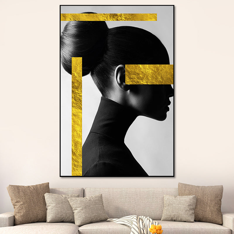 Textured Woman Figure Art Print Canvas Made Modern Stylish Wall Decoration for Home