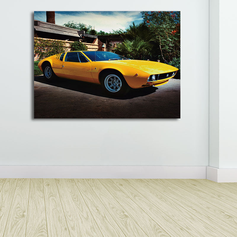 Photography Vintage Car Wall Art Decor for Boys Bedroom, Bright Color, Textured Surface