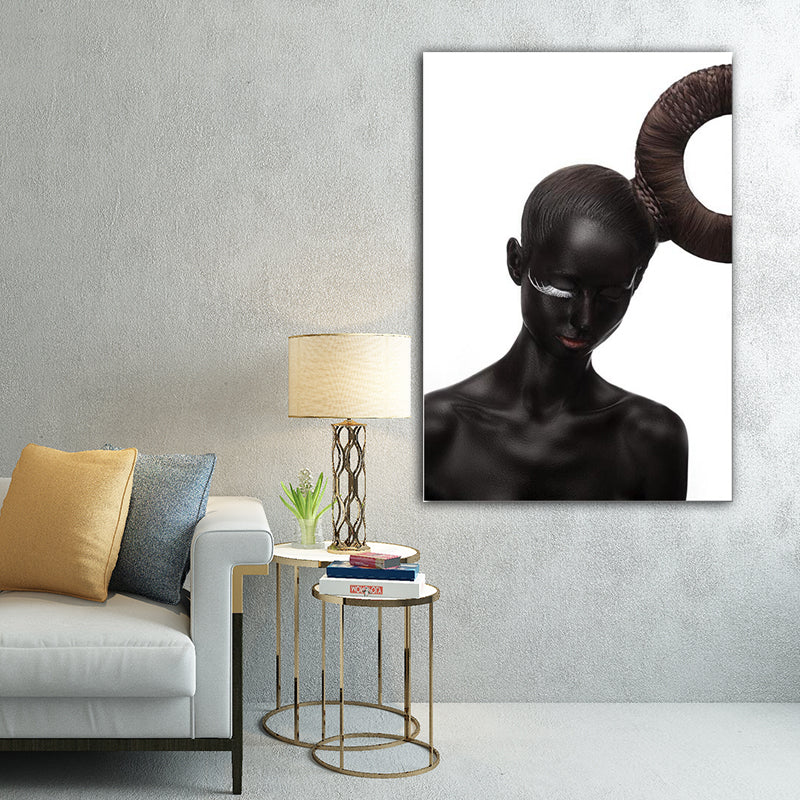 Model Canvas Print Modern Novelty Fashion Figure Wall Art in Dark Color for Home