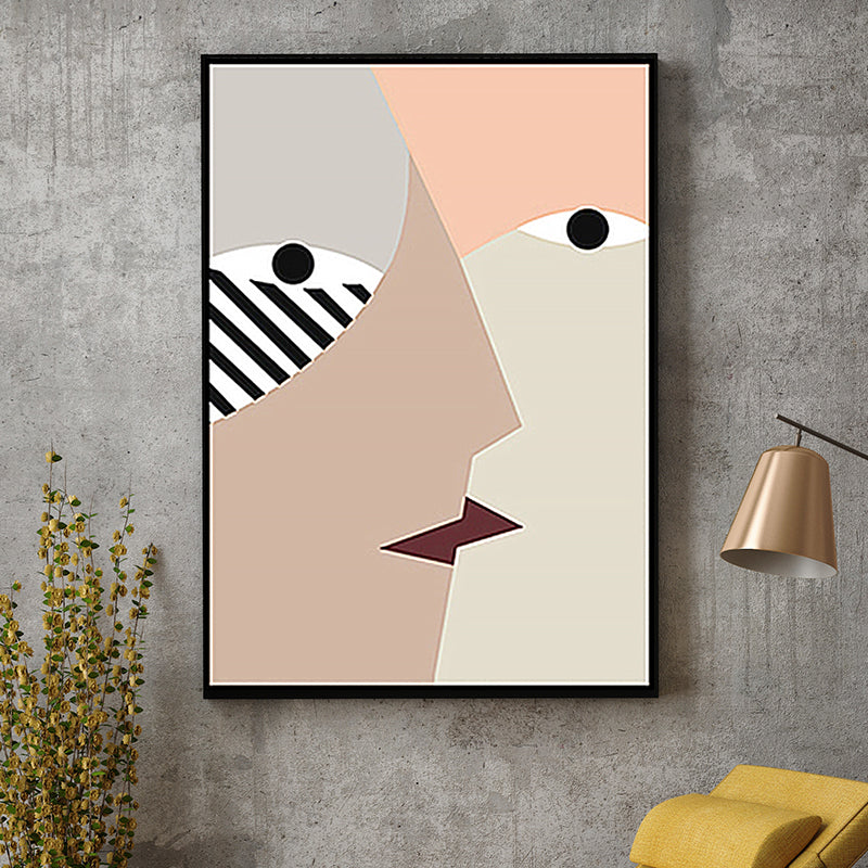 Textured Abstract Figure Art Print Scandinavian Canvas Wall Decor for Living Room