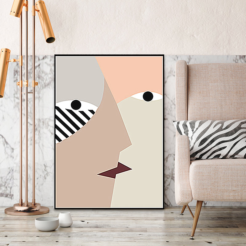 Textured Abstract Figure Art Print Scandinavian Canvas Wall Decor for Living Room