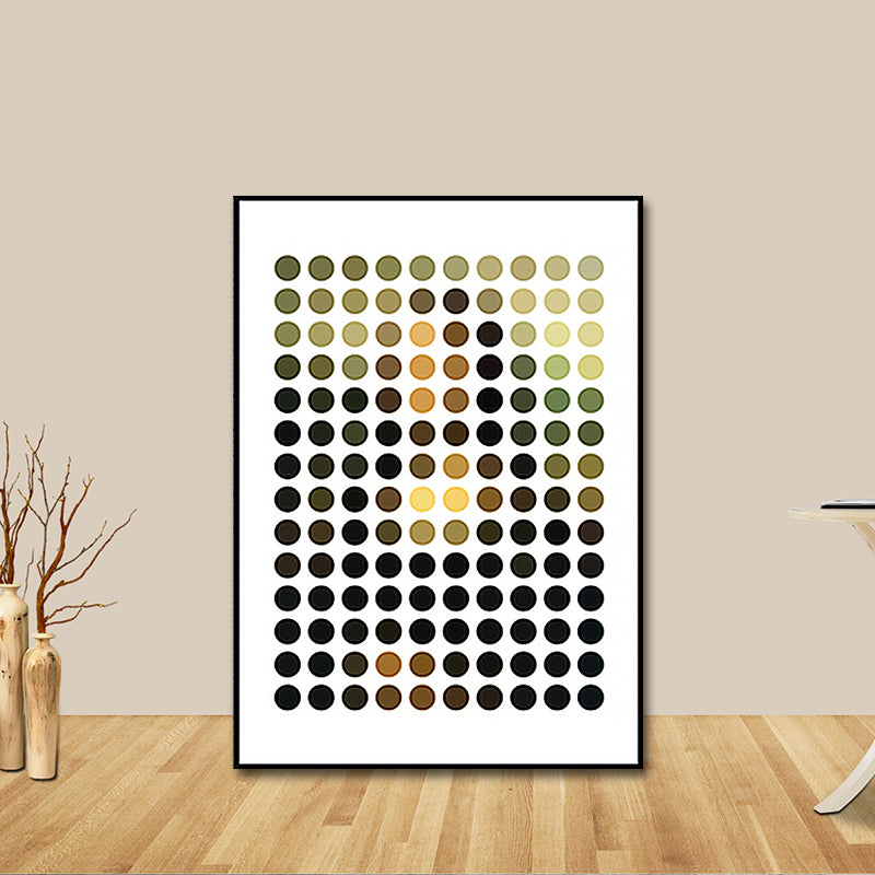 Textured Dotted Pattern Wrapped Canvas Scandinavian Wall Art Decor for Living Room
