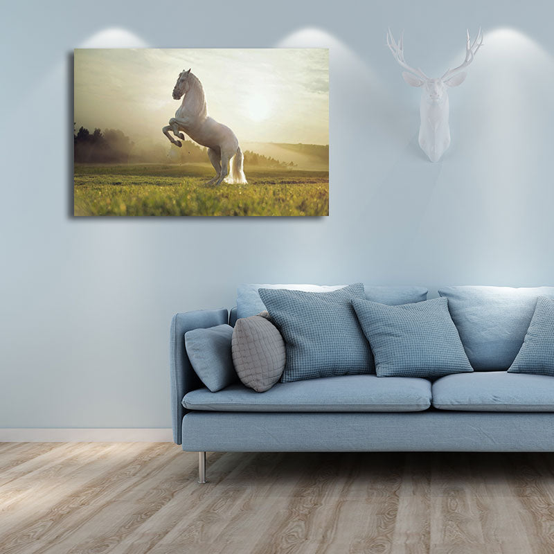 Canvas Textured Wall Decor Modernism Steed Print Wall Art for Sitting Room