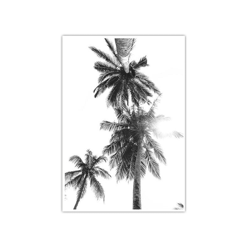Coconut Tree Painting Gray Canvas Wall Art Decor Textured, Multiple Sizes Options