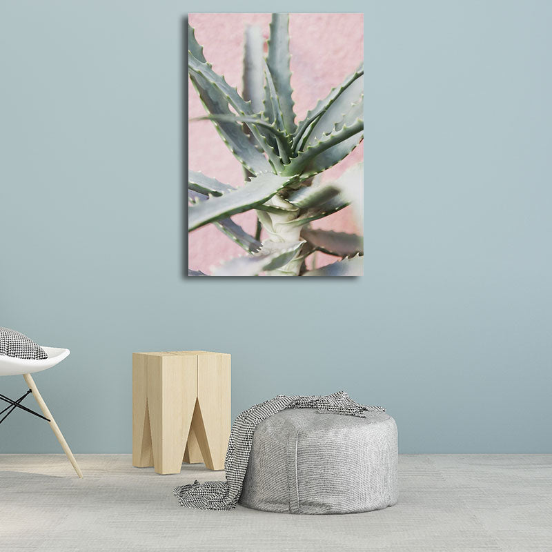 Botanical Wall Art Nordic Textured Living Room Canvas Print in Light Color