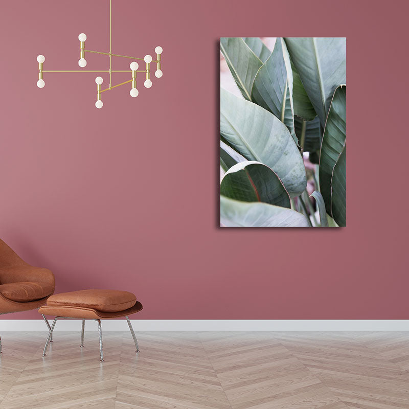 Botanical Wall Art Nordic Textured Living Room Canvas Print in Light Color