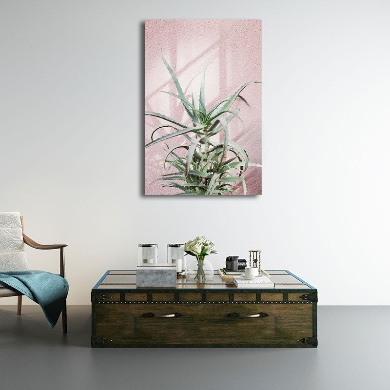 Botanical Wall Art Nordic Textured Living Room Canvas Print in Light Color