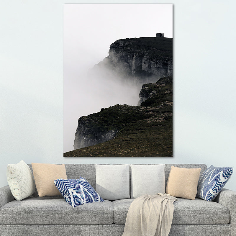 Nature Scenery Mountain Wall Decor Modernism Textured Canvas Wall Art for Living Room