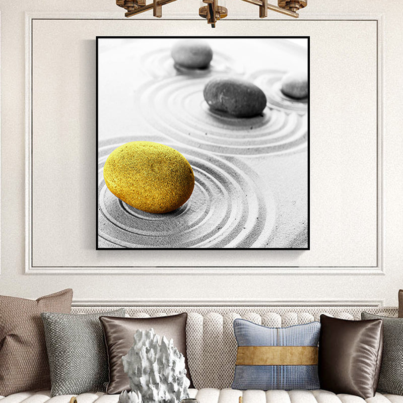 Simplicity Cobble Art Print Grey Wrapped Canvas for Sitting Room, Multiple Size Options