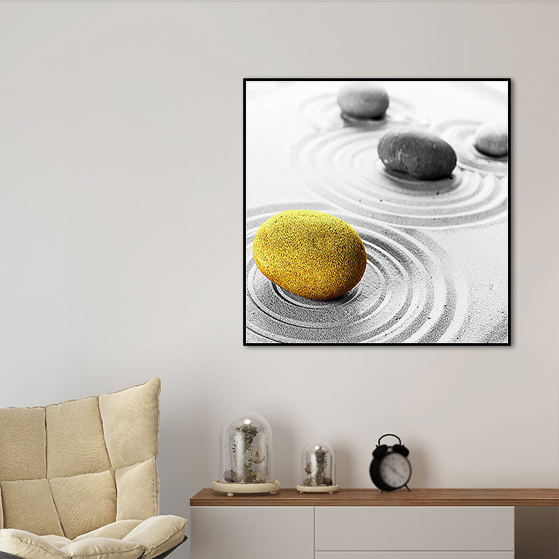 Simplicity Cobble Art Print Grey Wrapped Canvas for Sitting Room, Multiple Size Options