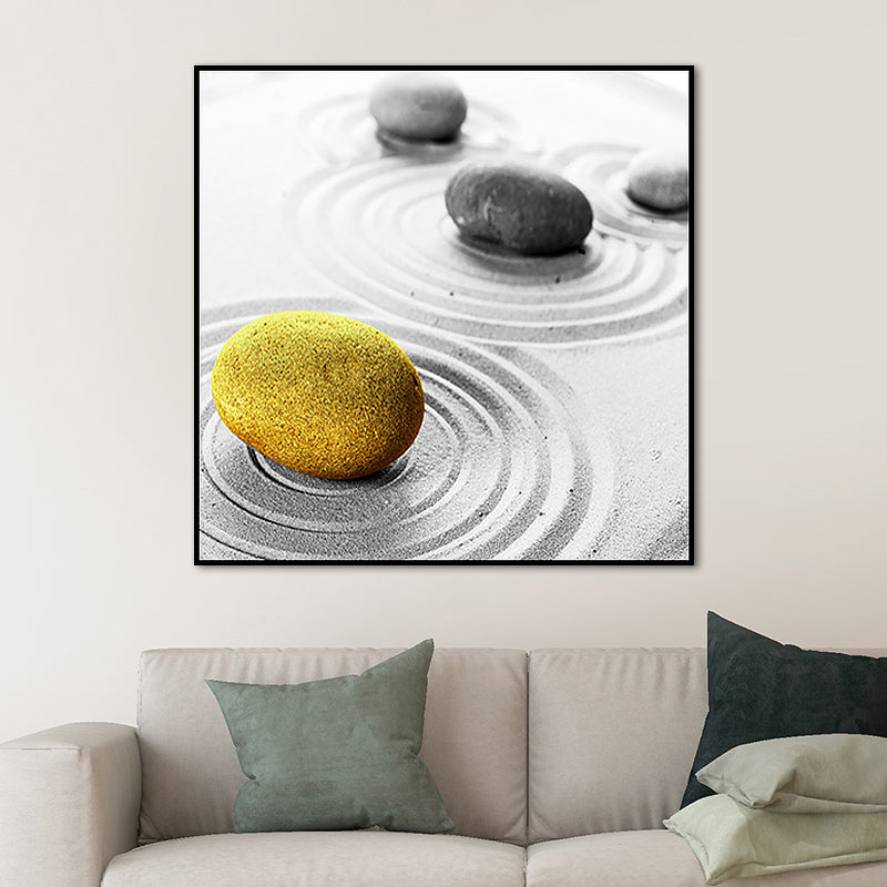 Simplicity Cobble Art Print Grey Wrapped Canvas for Sitting Room, Multiple Size Options