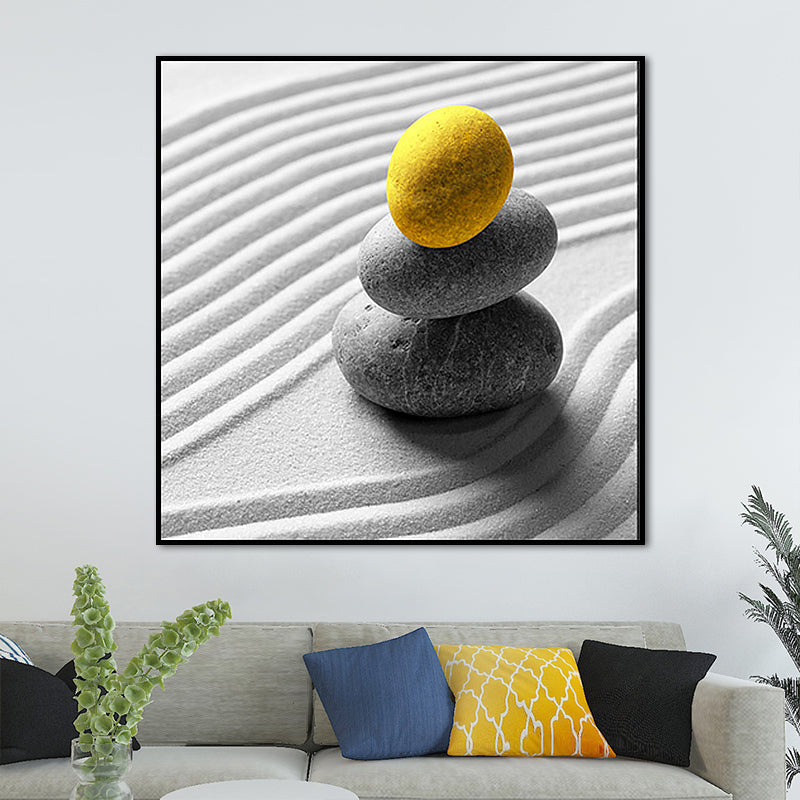 Simplicity Cobble Art Print Grey Wrapped Canvas for Sitting Room, Multiple Size Options