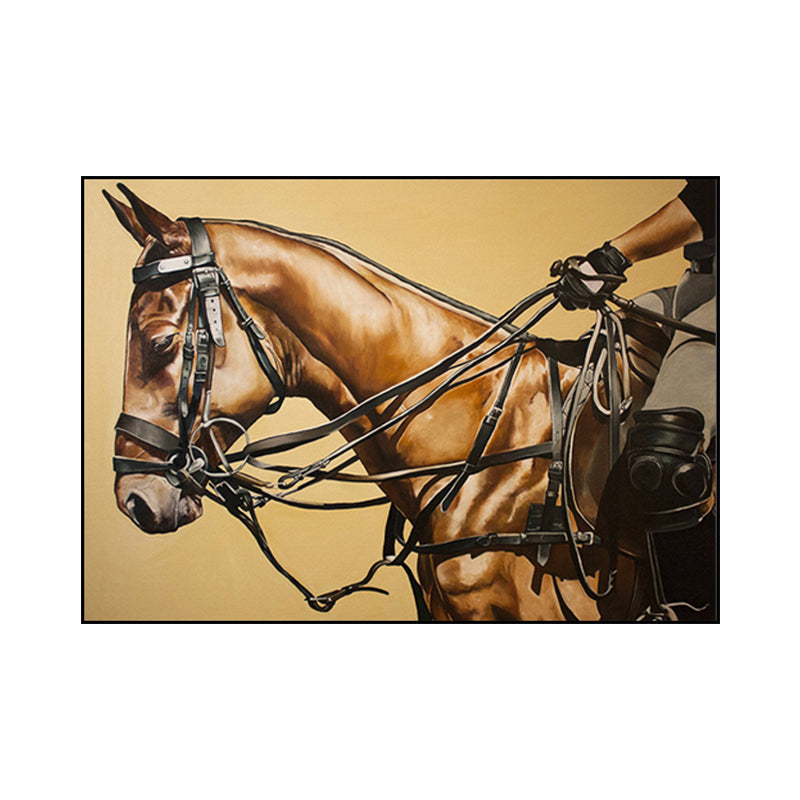 Riding Horse Wall Art Decor Contemporary Decorative for Drawing Room Wrapped Canvas