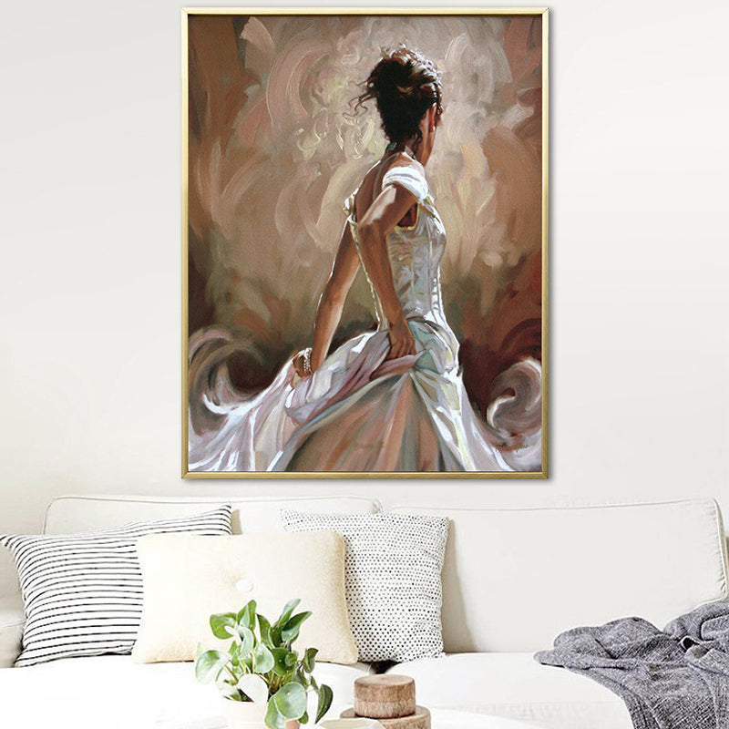 Glam Style Dancing Girl Painting Pastel Color Guest Room Wall Art, Multiple Sizes