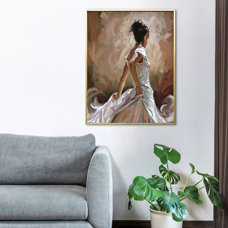 Glam Style Dancing Girl Painting Pastel Color Guest Room Wall Art, Multiple Sizes