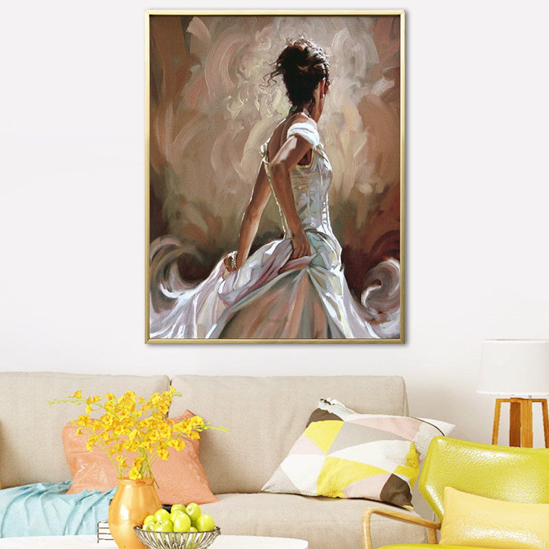 Glam Style Dancing Girl Painting Pastel Color Guest Room Wall Art, Multiple Sizes