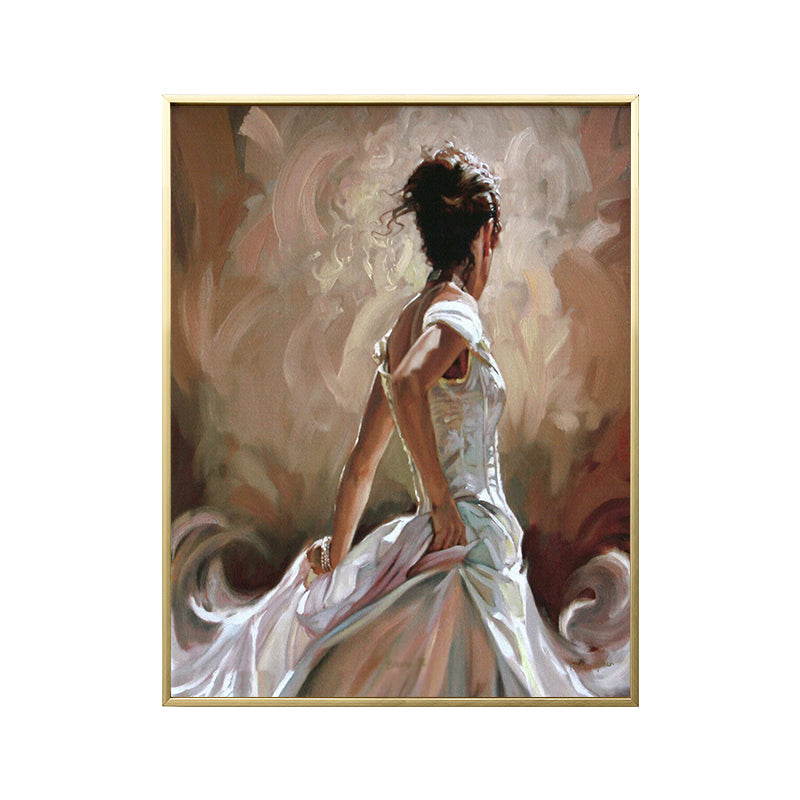 Glam Style Dancing Girl Painting Pastel Color Guest Room Wall Art, Multiple Sizes