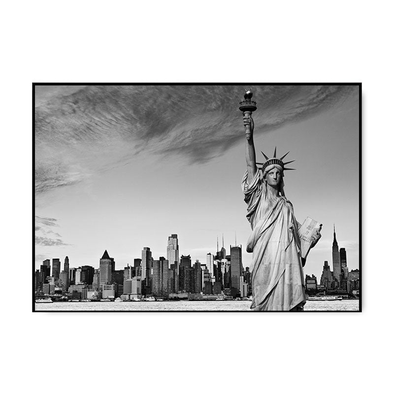 Scandinavian Landmark Wall Decor Grey for Parlor Canvas Art, Multiple Size Available