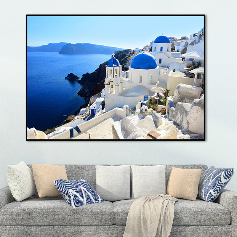 Scandinavian Water City Wrapped Canvas Soft Color for Drawing Room Wall Art Print