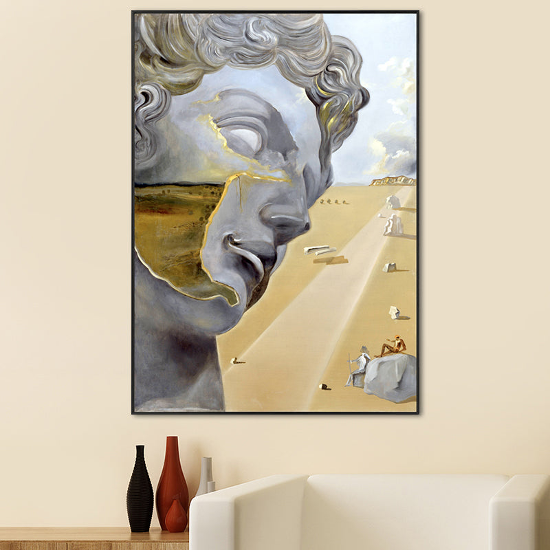 Textured Sculpture and Roadway Painting Contemporary Style Canvas Wall Art Print