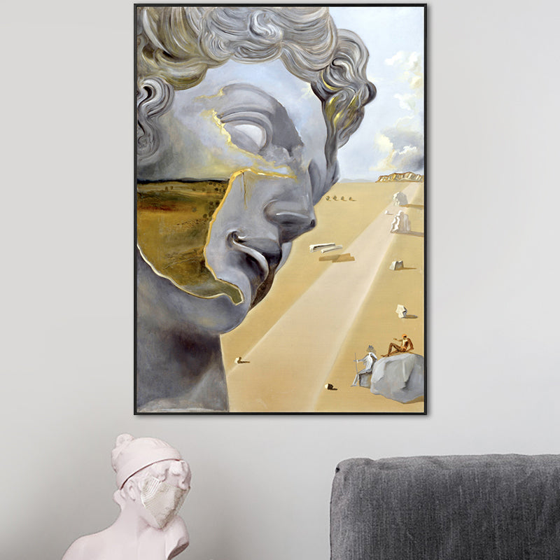 Textured Sculpture and Roadway Painting Contemporary Style Canvas Wall Art Print