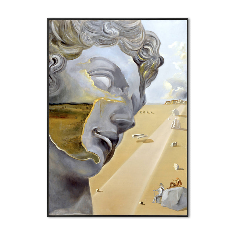 Textured Sculpture and Roadway Painting Contemporary Style Canvas Wall Art Print